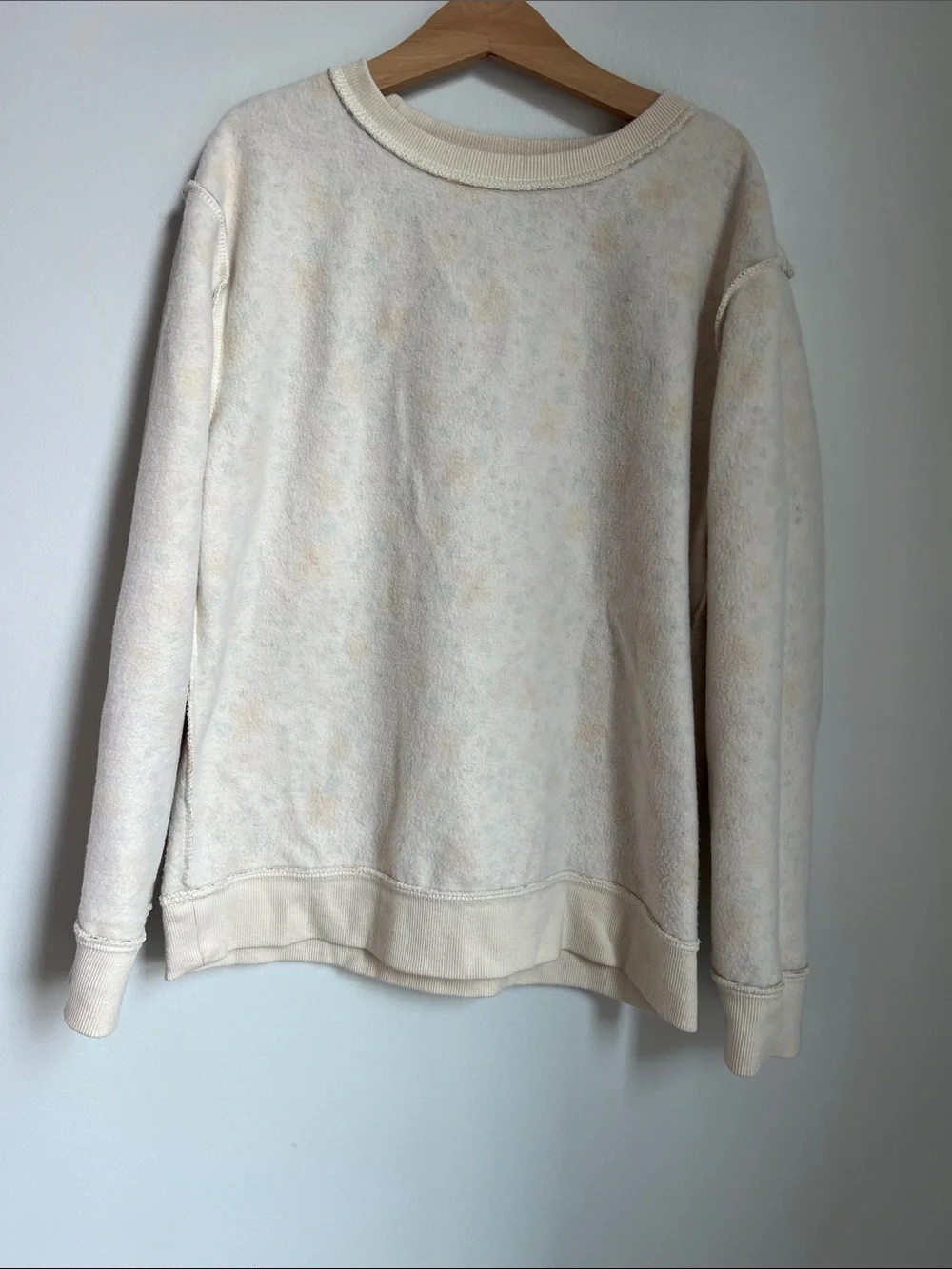 Cat & Jack | Kids Cream Floral Crewneck Sweatshirt Yellow & Pink Flowers Size L